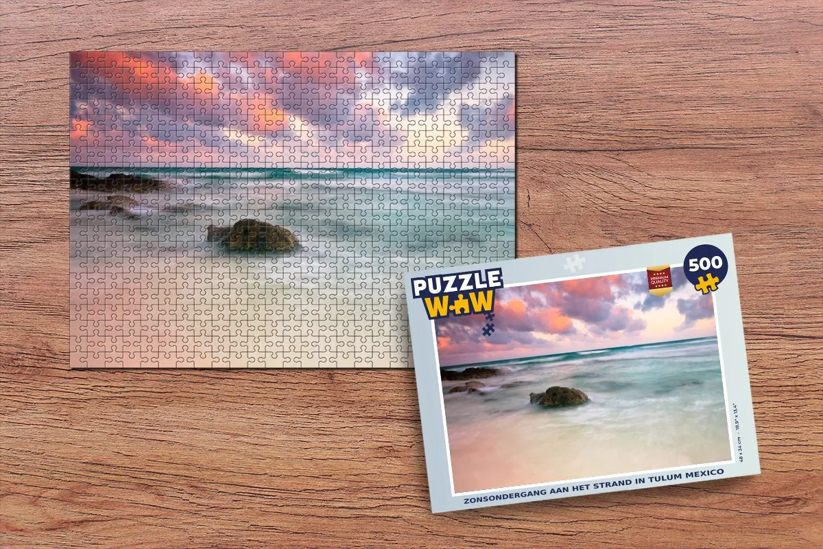 PuzzleWow Legpuzzel Zonsondergang Tulum 500 Stuks - Multicolor