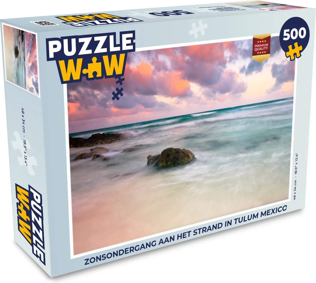 PuzzleWow Legpuzzel Zonsondergang Tulum 500 Stuks