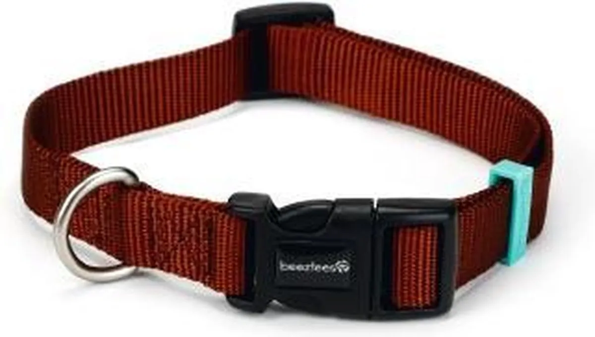 Beeztees Nylon Halsband Uni Lichtbruin 20-30x10mm