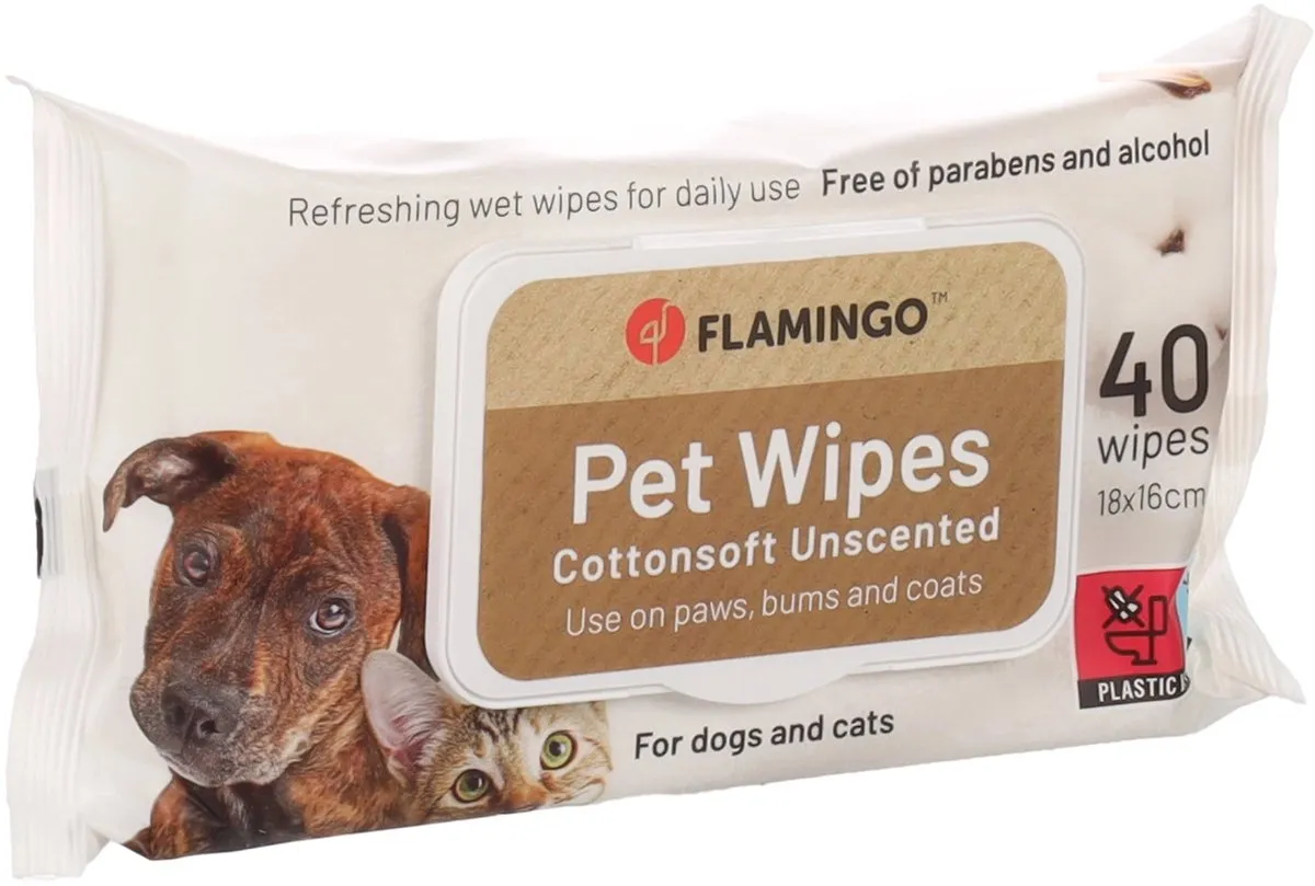 Flamingo Reini Verzorgingsdoekjes Honden - 40 Stuks