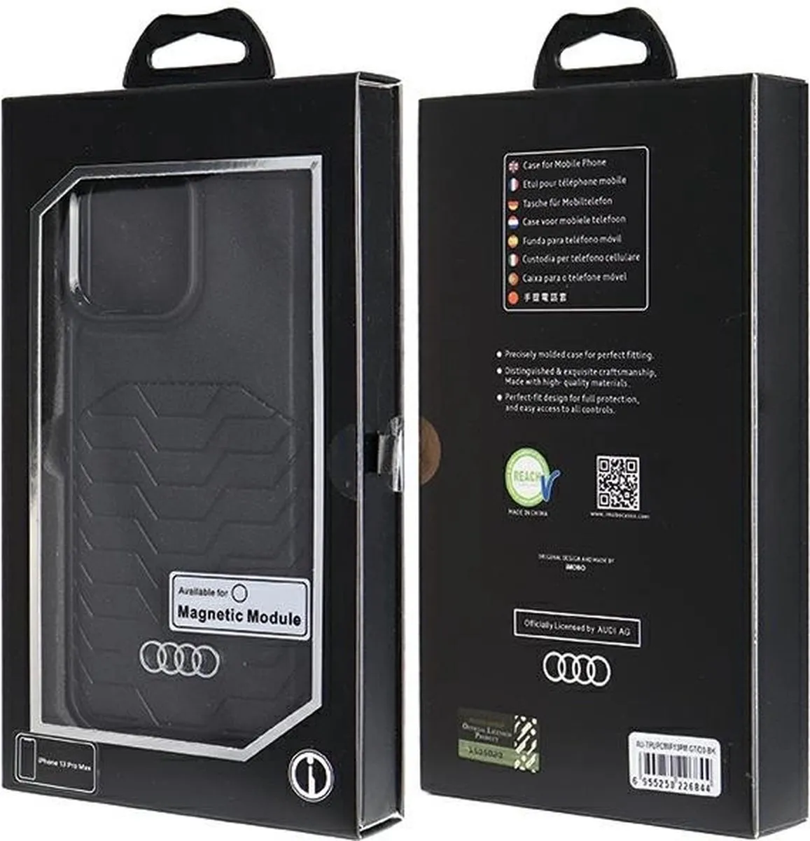 Audi Synthetisch Leren Hoesje MagSafe iPhone 13/Pro/Max - Zwart - afbeelding 6 van 6