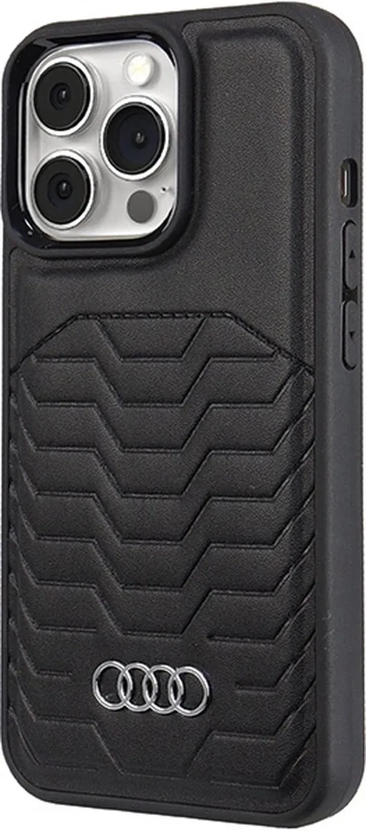 Audi Synthetisch Leren Hoesje MagSafe iPhone 13/Pro/Max - Zwart - afbeelding 2 van 6