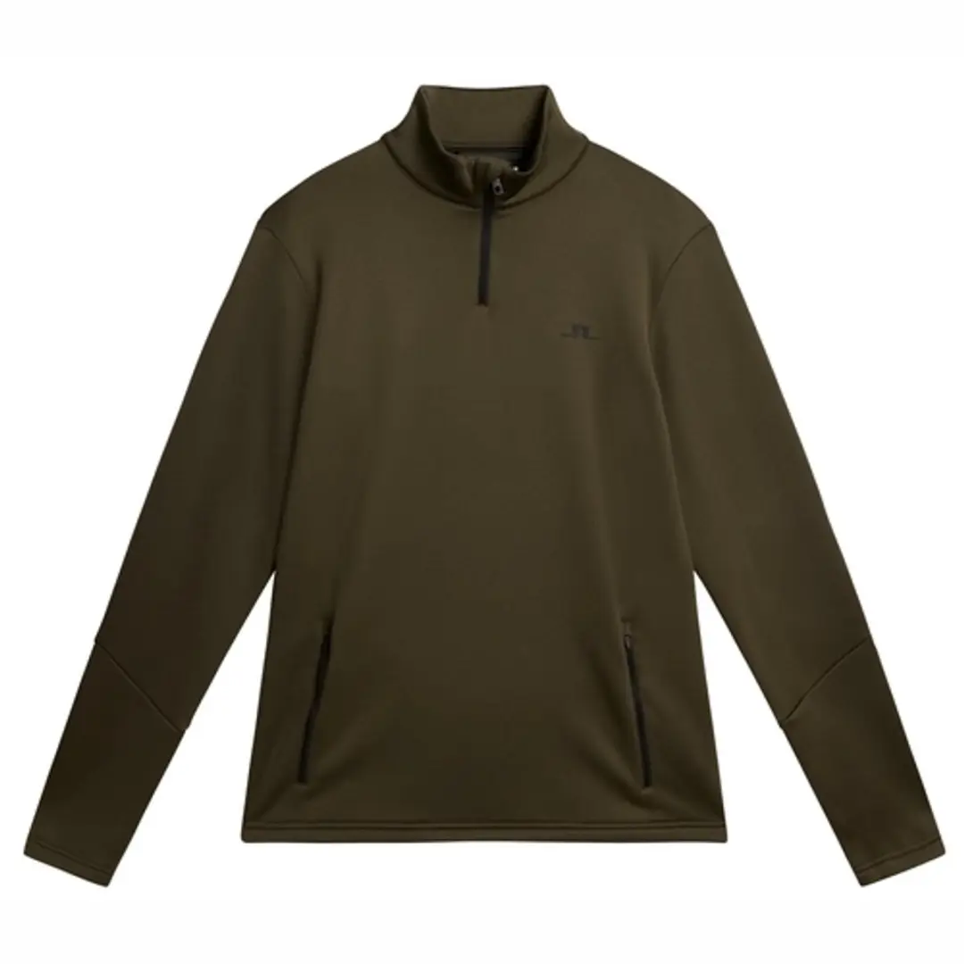 Skipully J.Lindeberg Men Aerial 1/4 Zip Midlayer Forest Green-XL