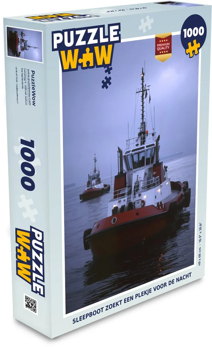 PuzzleWow Legpuzzel 1000 Stuks - Sleepboot Multicolor