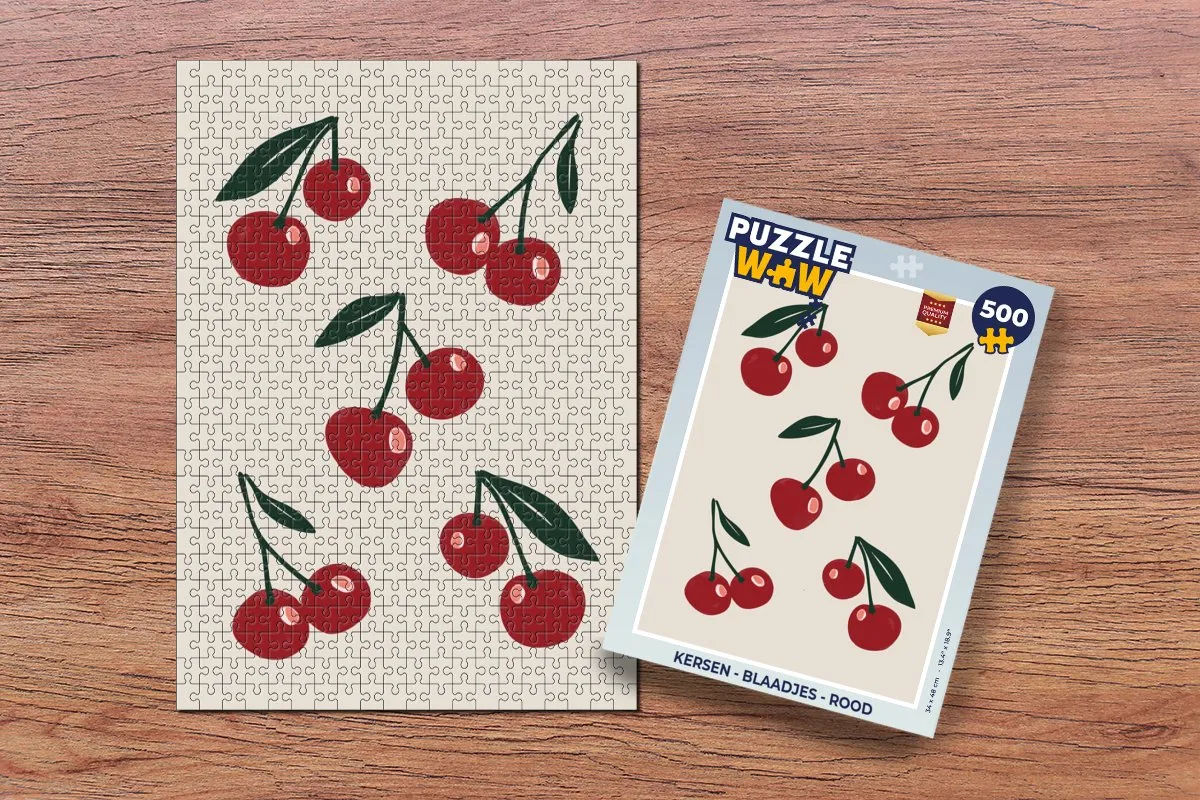 PuzzleWow Kersen Legpuzzel 500 Stuks - Rood