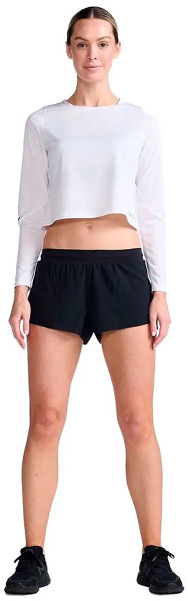 2xu Light Speed Tech Crop T-shirt Met Lange Mouwen Wit XL Vrouw