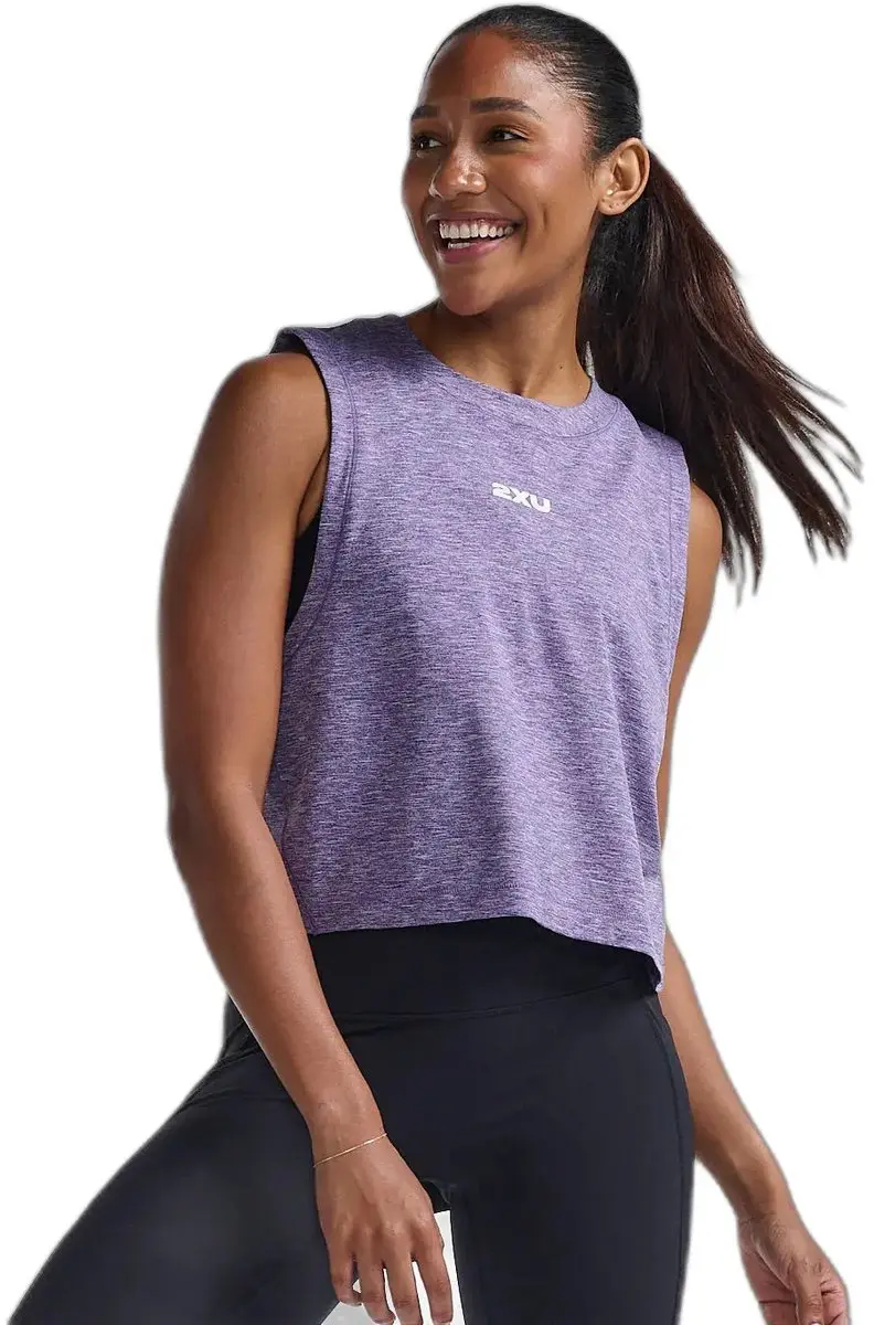 2xu Motion Crop Mouwloos T-shirt Paars S Vrouw