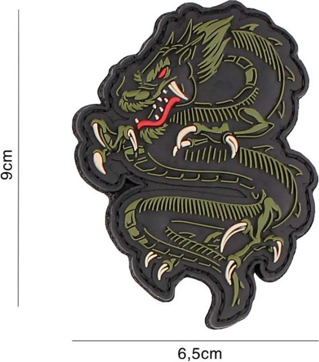 101 inc Embleem 3D PVC Dragon Groen