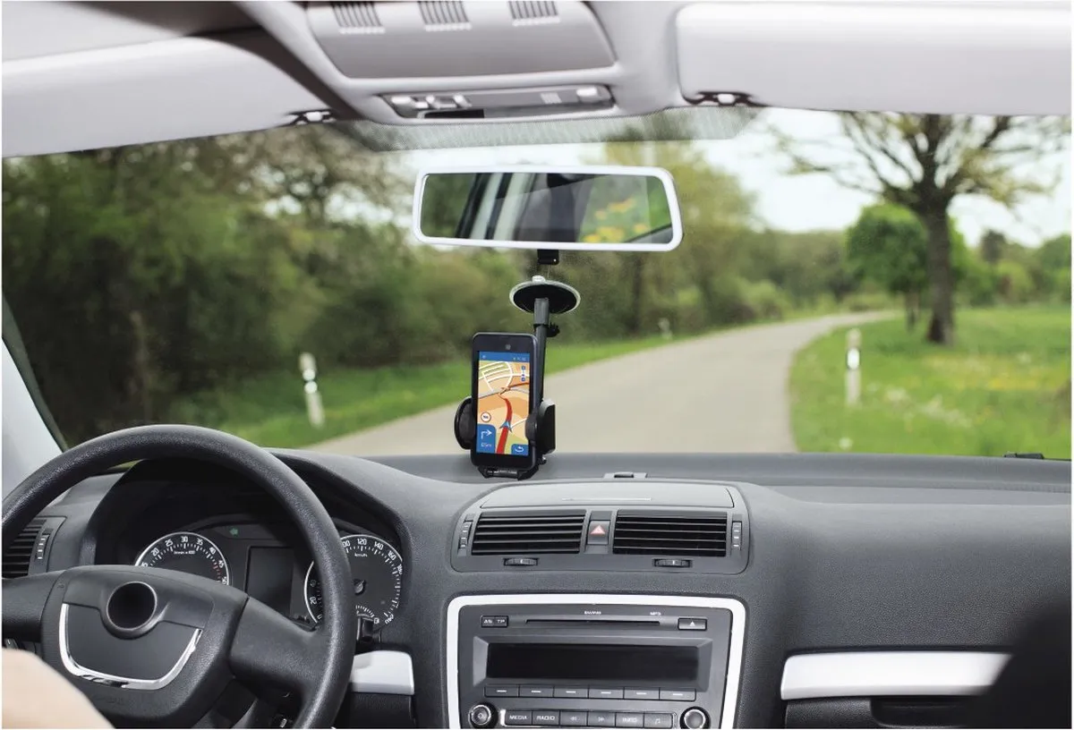 Hama 2in1 GSM-houder Auto - Universeel 11" - 360° Draaibaar - Zwart
