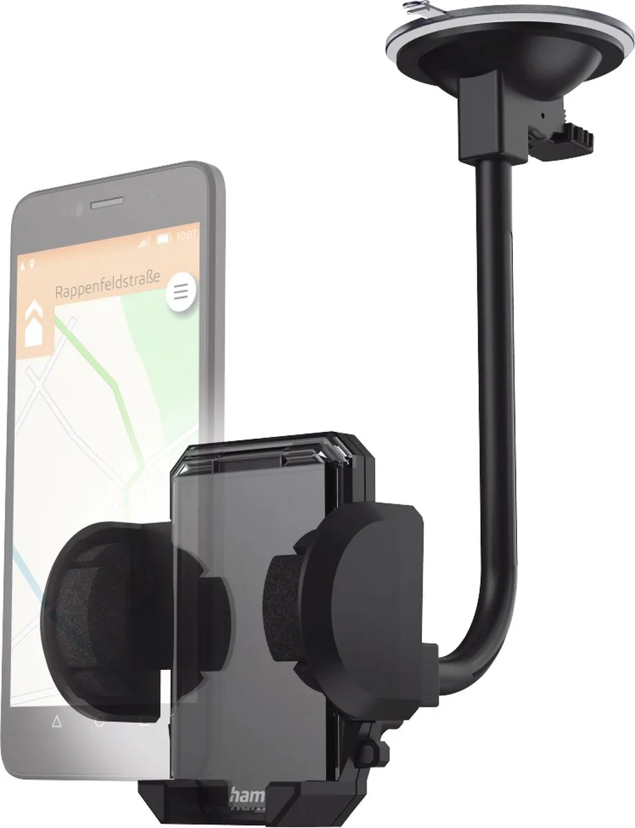 Hama 2in1 GSM-houder Auto - Universeel 11" - 360° Draaibaar - Zwart