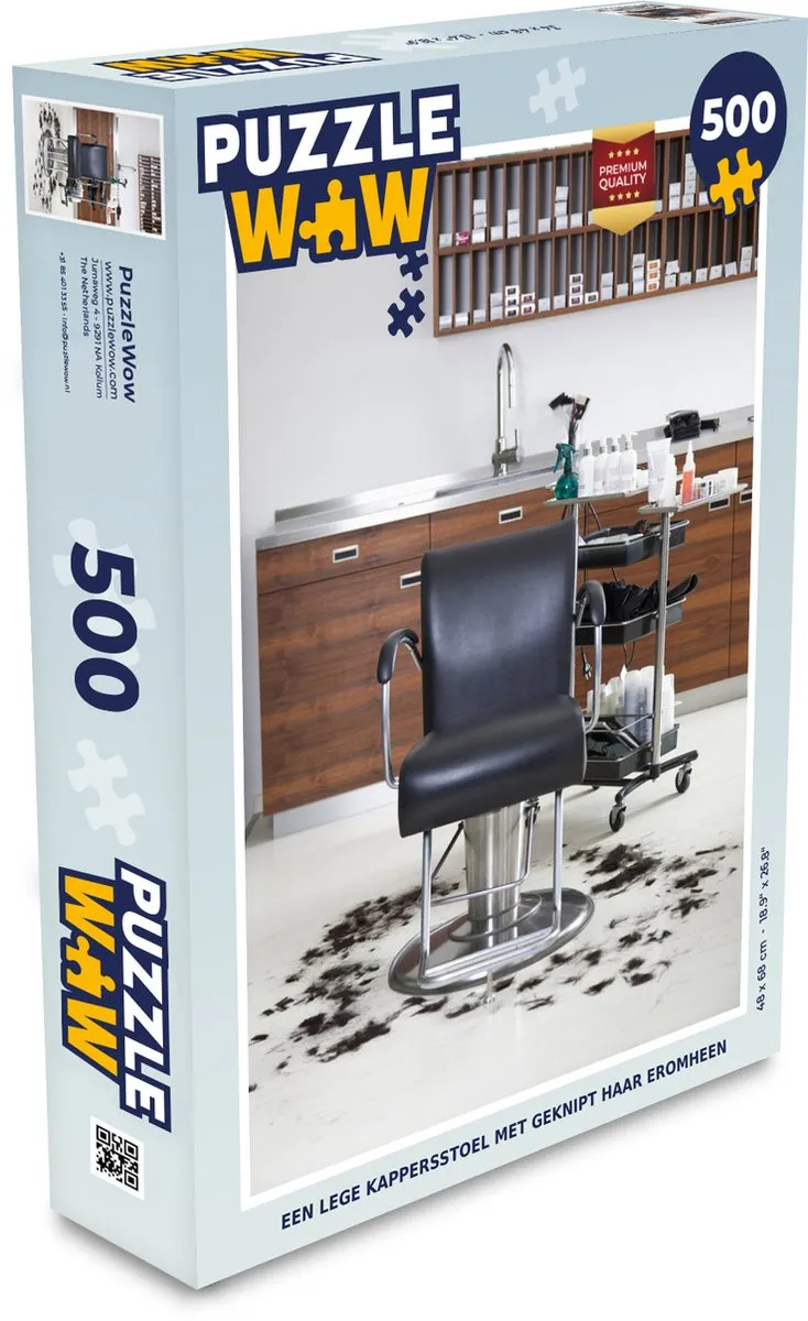 PuzzleWow Legpuzzel Een lege kappersstoel 500 Stuks