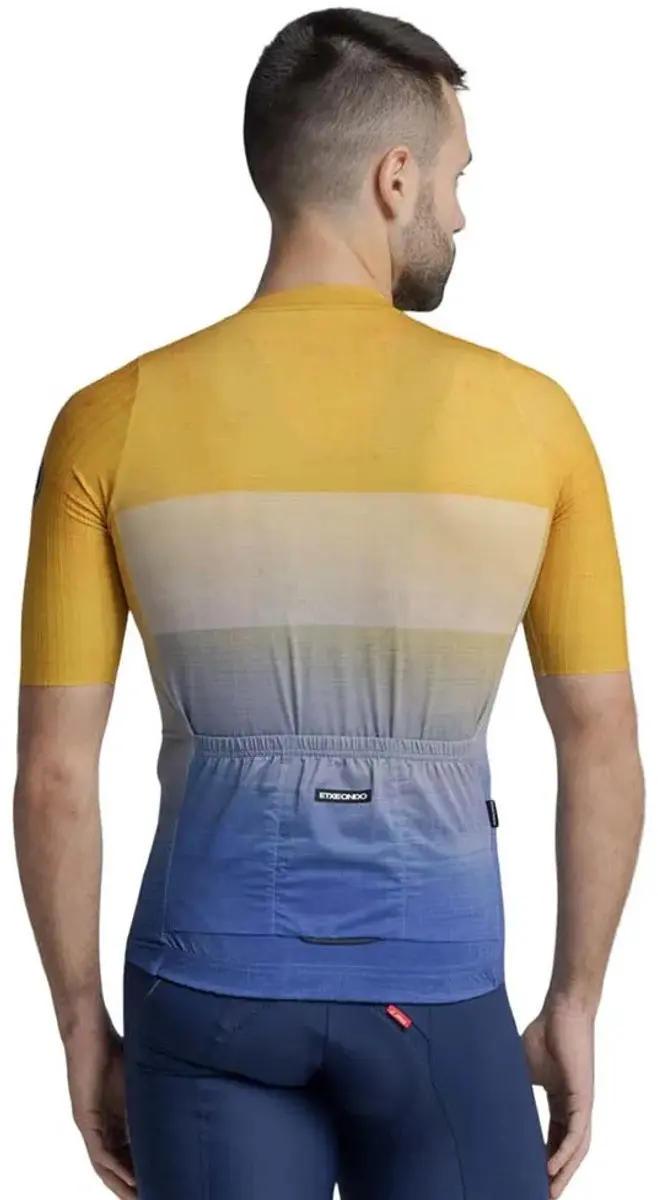 Etxeondo Alai Wielertrui Korte Mouw - Mustard/Blue - S - afbeelding 2 van 4
