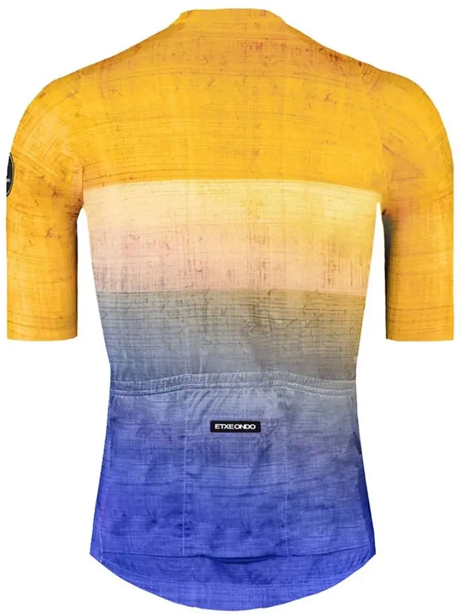 Etxeondo Alai Wielertrui Korte Mouw - Mustard/Blue - S - afbeelding 4 van 4