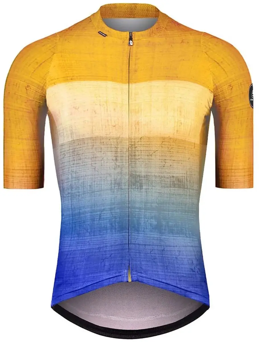 Etxeondo Alai Wielertrui Korte Mouw - Mustard/Blue - S - afbeelding 3 van 4