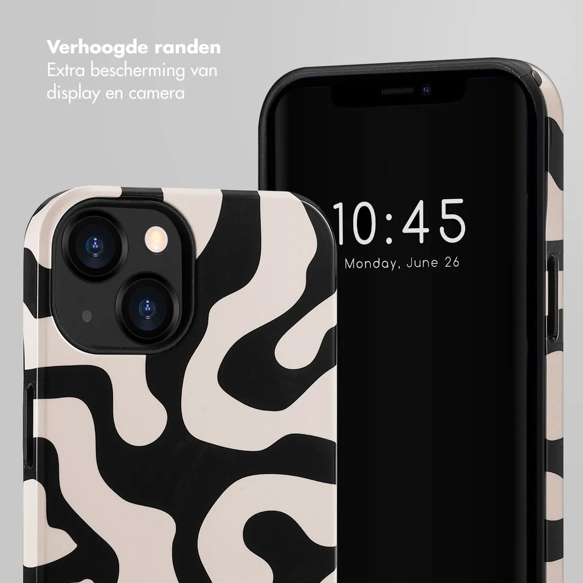 Selencia Hoesje iPhone 13 Art Wave Black