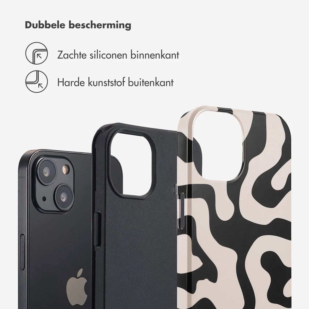 Selencia Hoesje iPhone 13 Art Wave Black