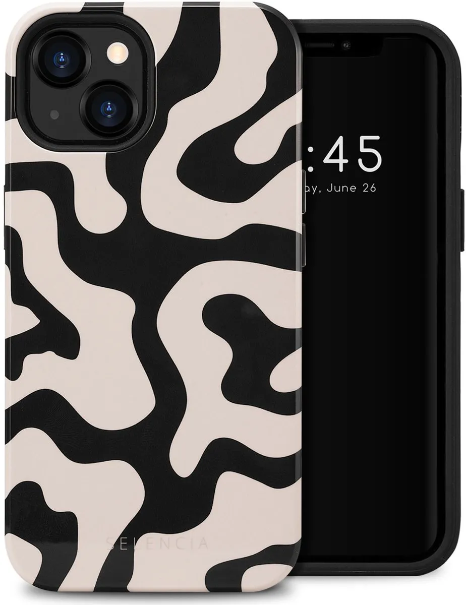 Selencia Hoesje iPhone 13 Art Wave Black