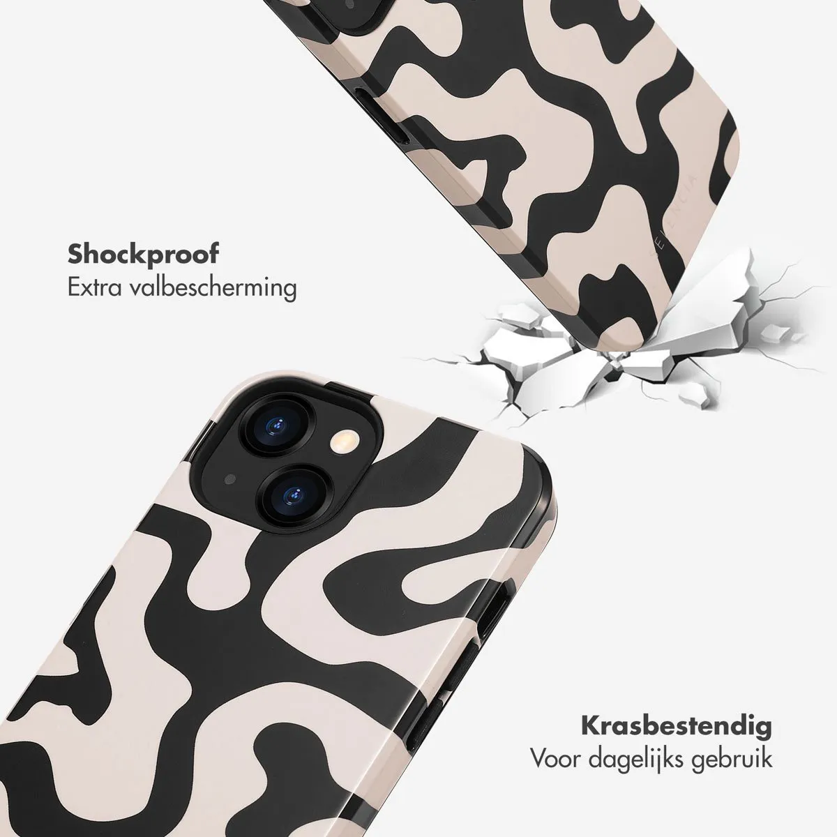 Selencia Hoesje iPhone 13 Art Wave Black
