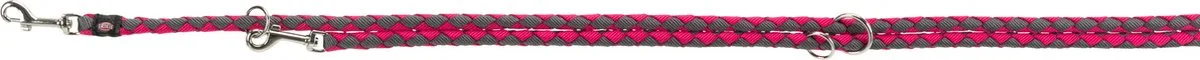 Trixie Hondenriem Cavo Verstelbaar - 200x1,2cm - Fuchsia/Grijs - afbeelding 3 van 4