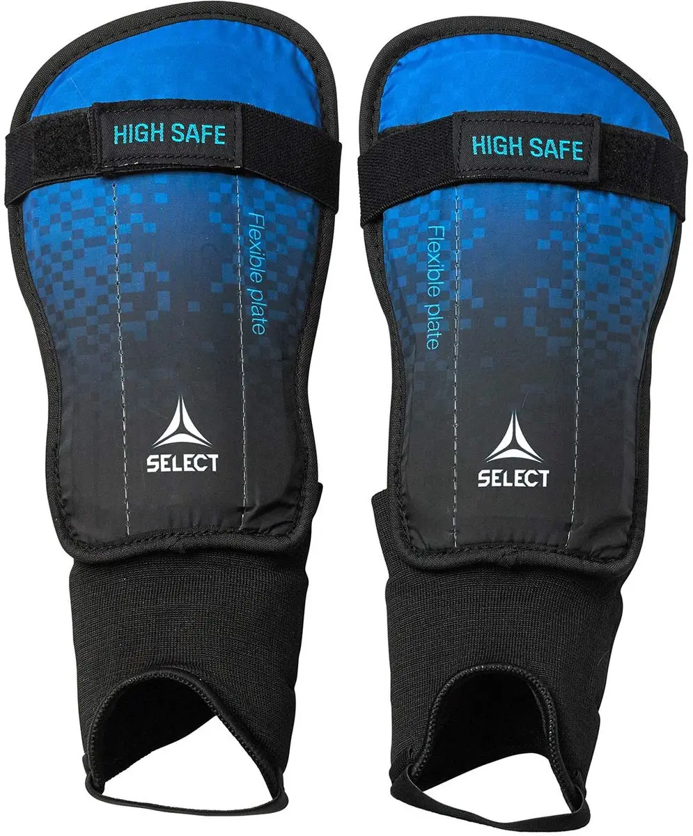 Select Scheenbeschermers Voetbal High Safe Zwart-Blauw v23