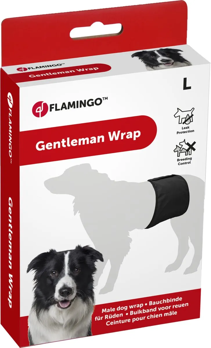 Flamingo Gentleman Wraps Plus Hondenkleding S - Zwart - afbeelding 6 van 6