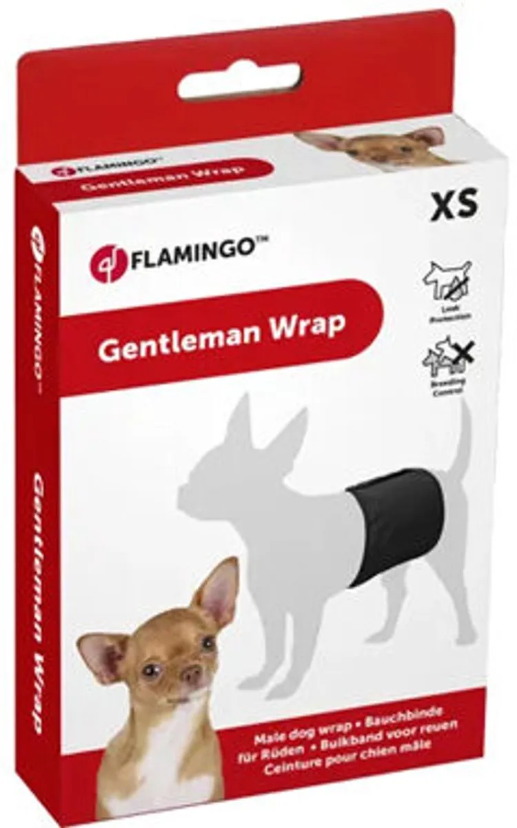 Flamingo Gentleman Wraps Plus Hondenkleding S - Zwart
