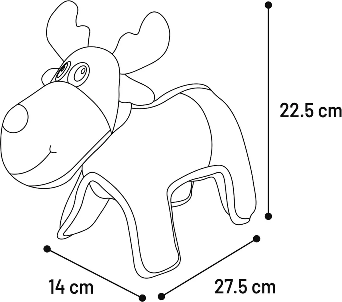 Flamingo Quilty Speelgoed Honden Kerst Rendier Bruin - afbeelding 3 van 3