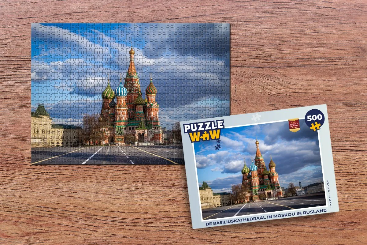 PuzzleWow De Basiliuskathedraal Moskou Legpuzzel 500 Stuks - Multicolor