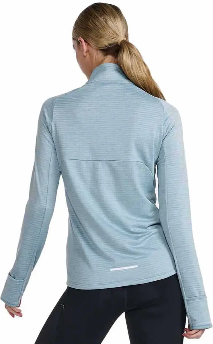 2XU Ignition Half Rits Lange Mouw T-shirt Dames - Chambray - afbeelding 2 van 4