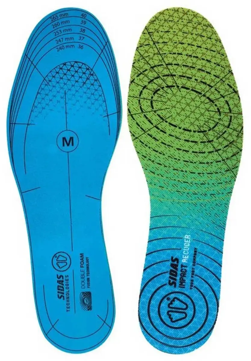 Sidas Inlegzolen Met Dubbele Schuimlaag Voor Schokdemping Groen,Blauw EU 44-45