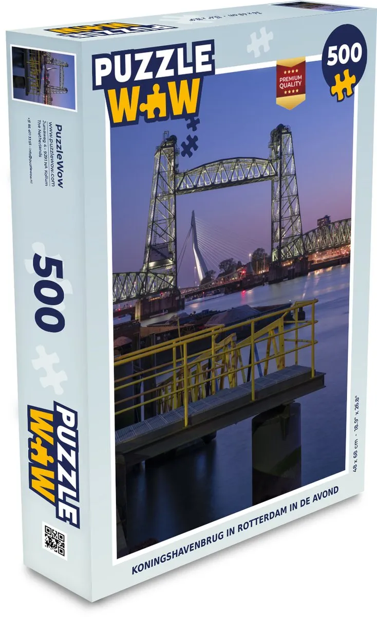 PuzzleWow Rotterdam Brug Trein Legpuzzel 500 Stuks
