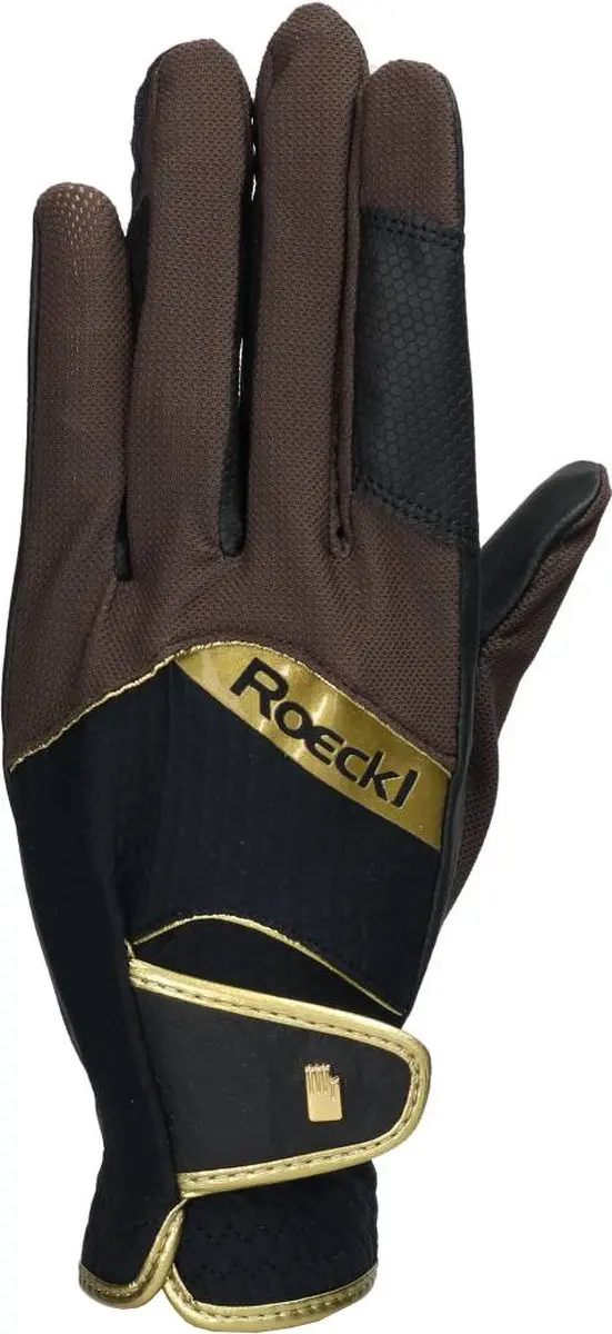 Rijhandschoen Millero Dark Mocca/gold
