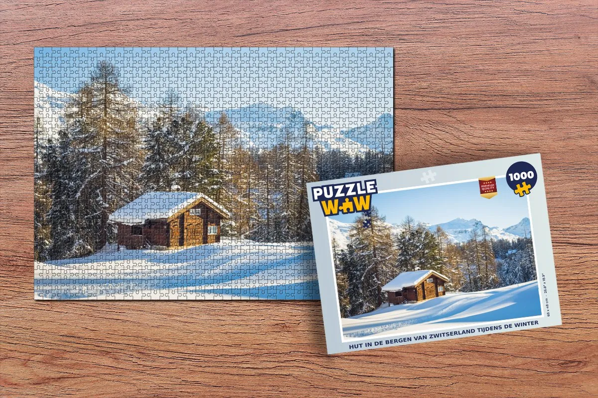 PuzzleWow Legpuzzel Zwitserland Winter 1000 Stuks - Multicolor