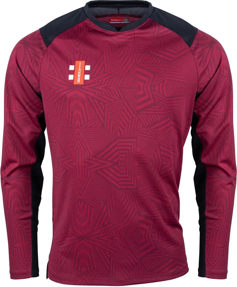 Gray-Nicolls Cricket SHIRT PRO T20 L/S MR/BK XS Extra Small