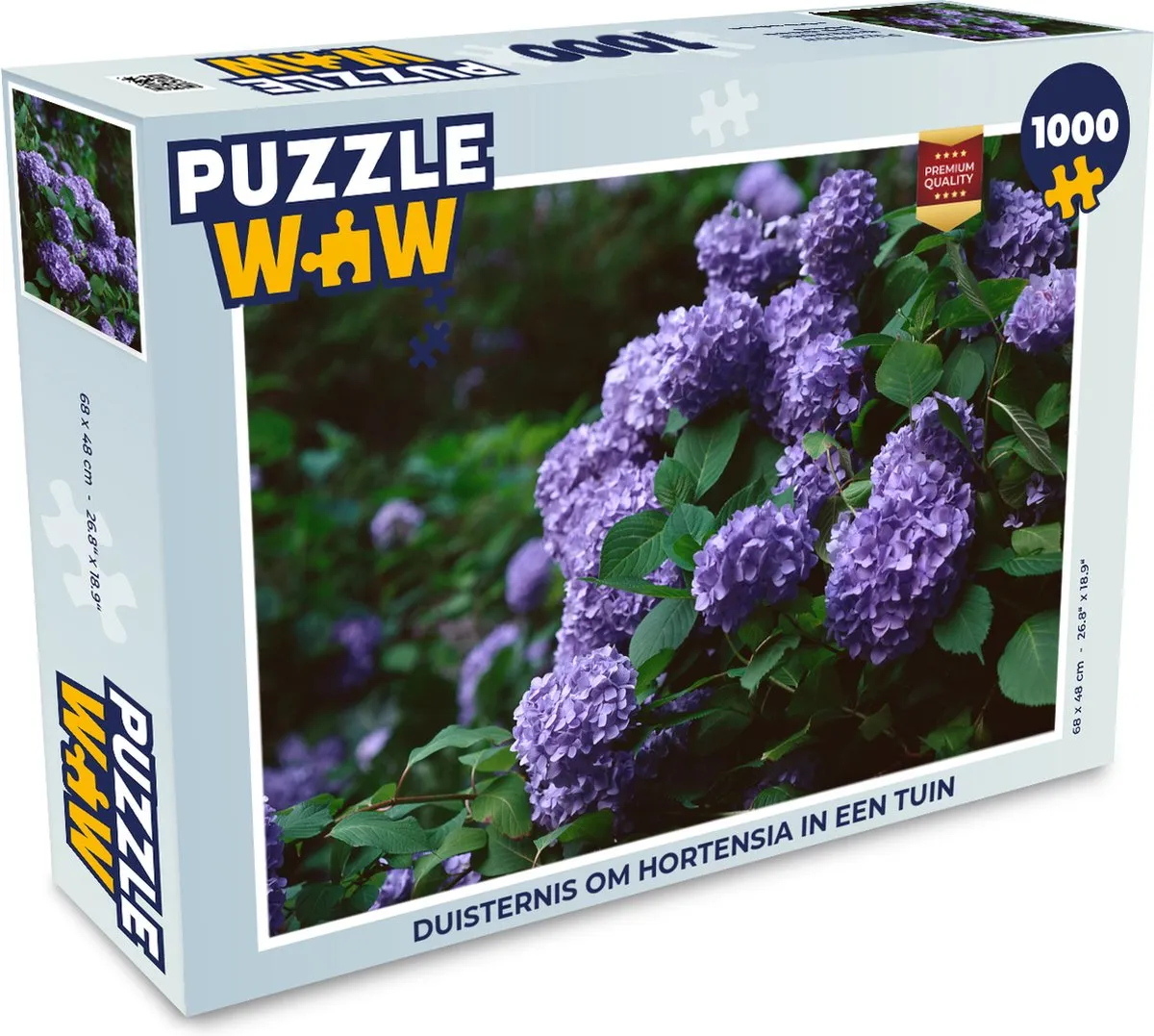 PuzzleWow Legpuzzel Duisternis om hortensia 1000 Stuks