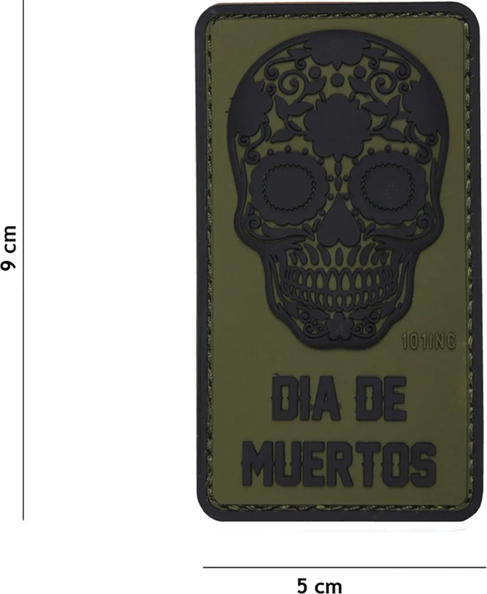 101 Inc Embleem 3D PVC Dia De Muertos Groen
