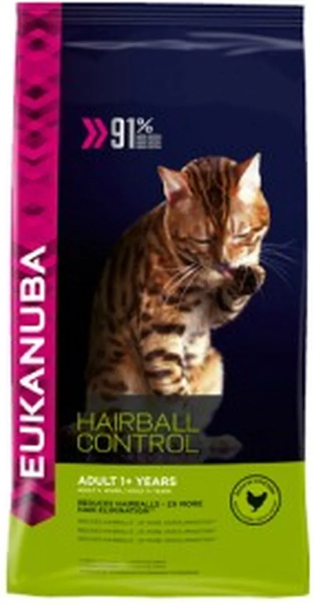 Eukanuba Cat Adult Hairball Indoor Kattenvoer 2kg