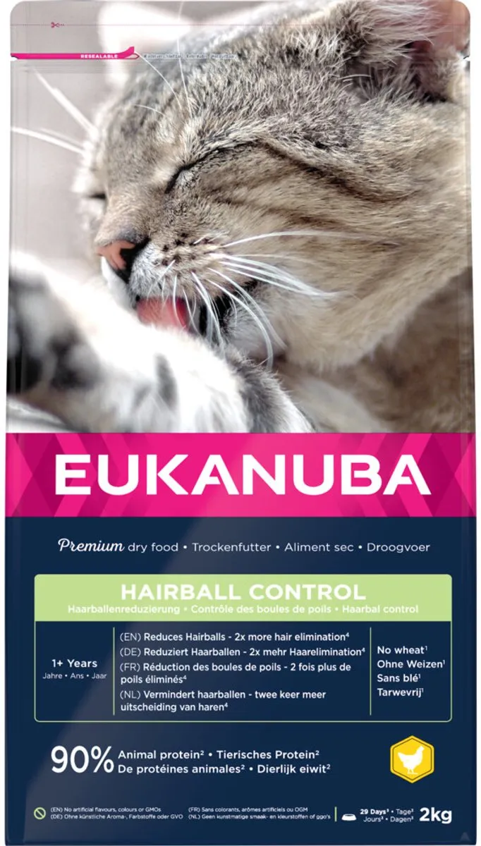 Eukanuba Cat Adult Hairball Indoor Kattenvoer 2kg