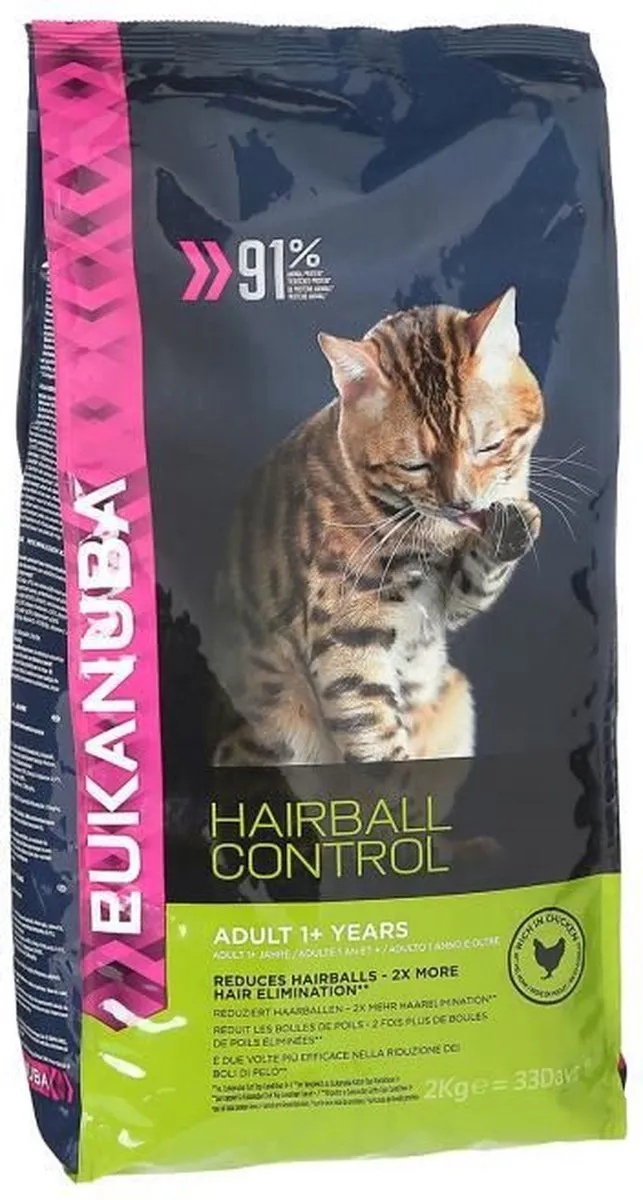 Eukanuba Cat Adult Hairball Indoor Kattenvoer 2kg
