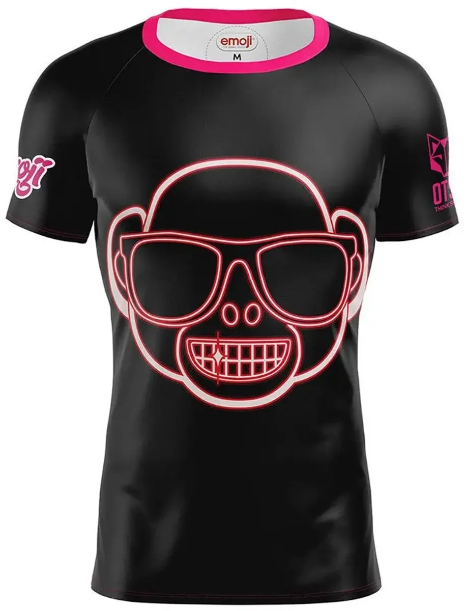 Otso Emoji Monkey Neon T-shirt Met Korte Mouwen Zwart L Man