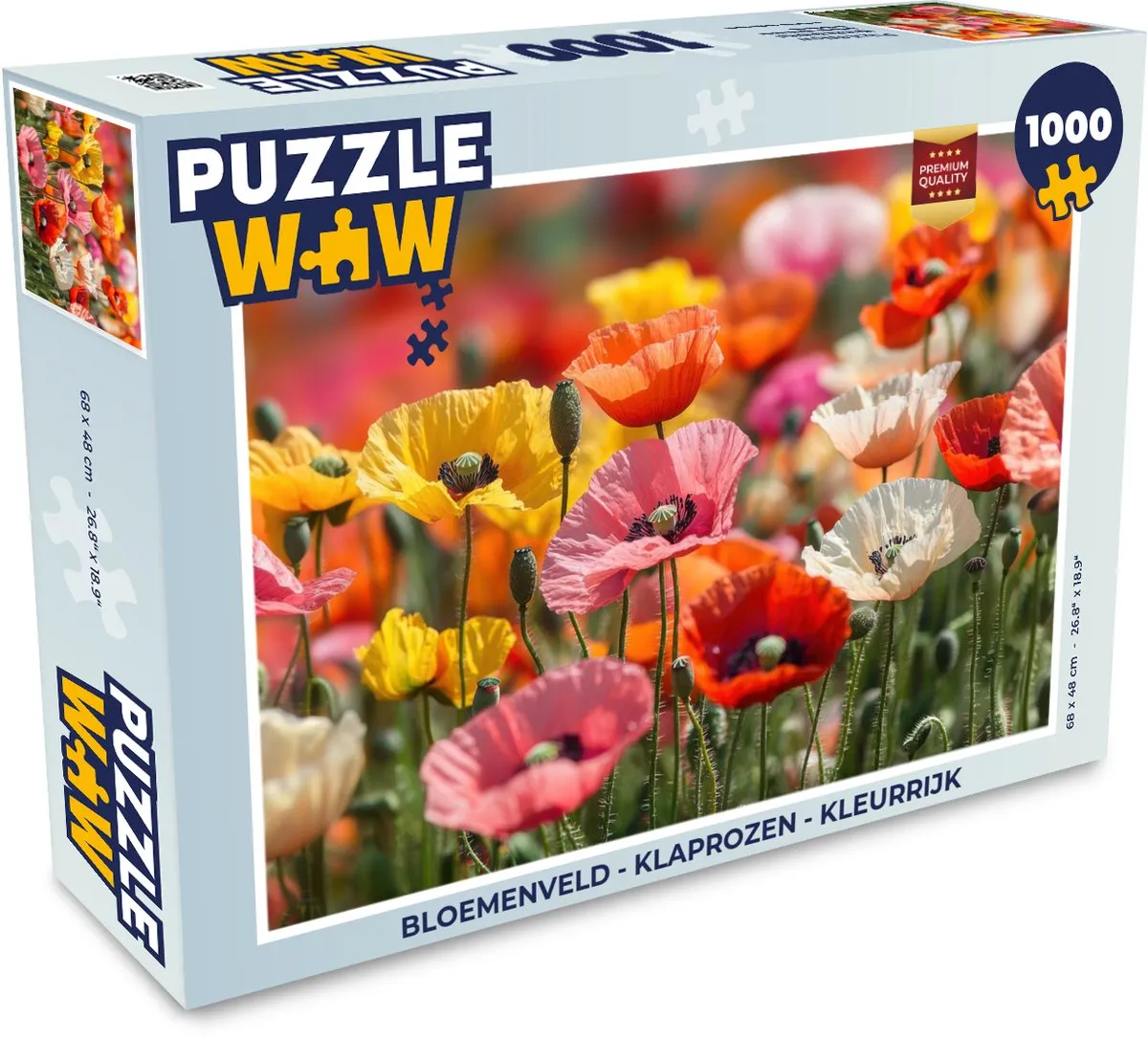 PuzzleWow Bloemenveld Klaprozen Legpuzzel 1000 Stuks