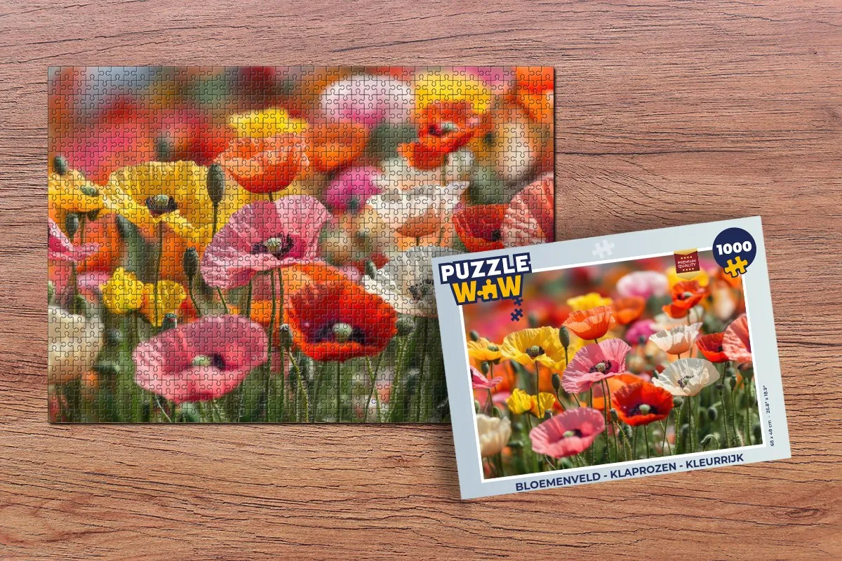 PuzzleWow Bloemenveld Klaprozen Legpuzzel 1000 Stuks