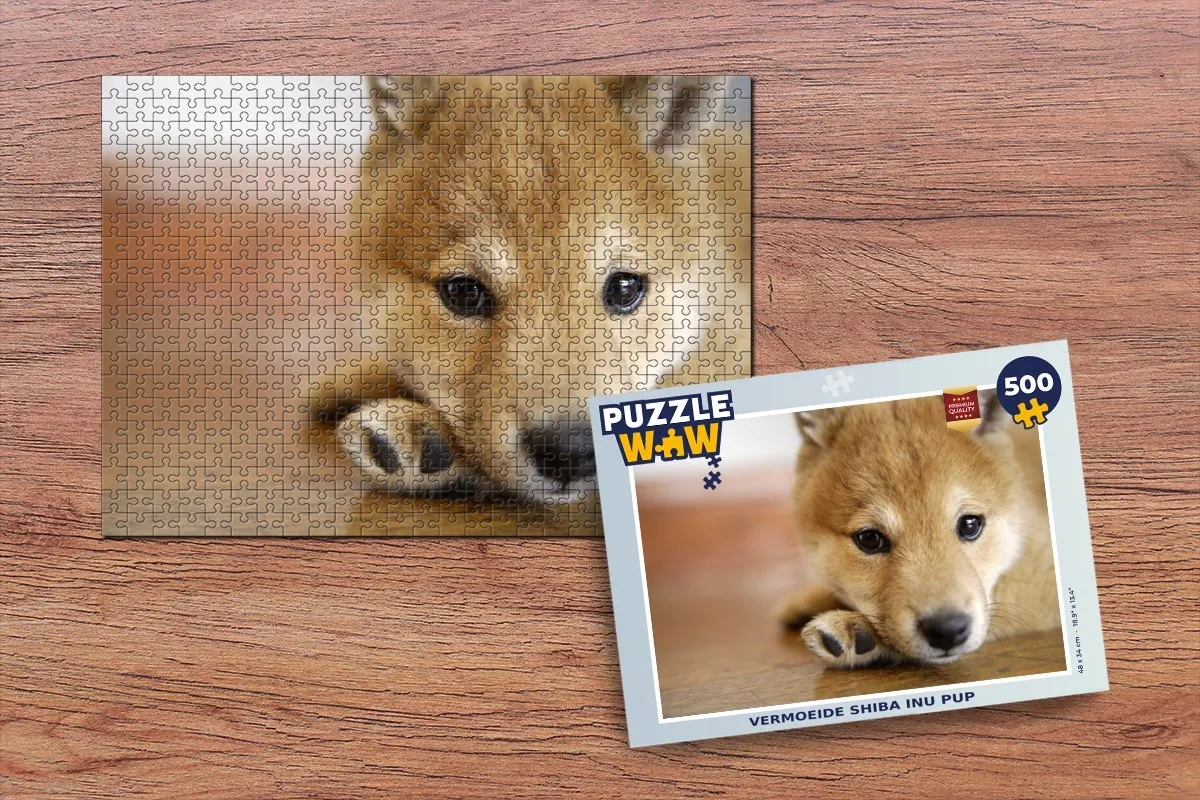 PuzzleWow Vermoeide Shiba Inu Legpuzzel 500 Stuks - Multicolor