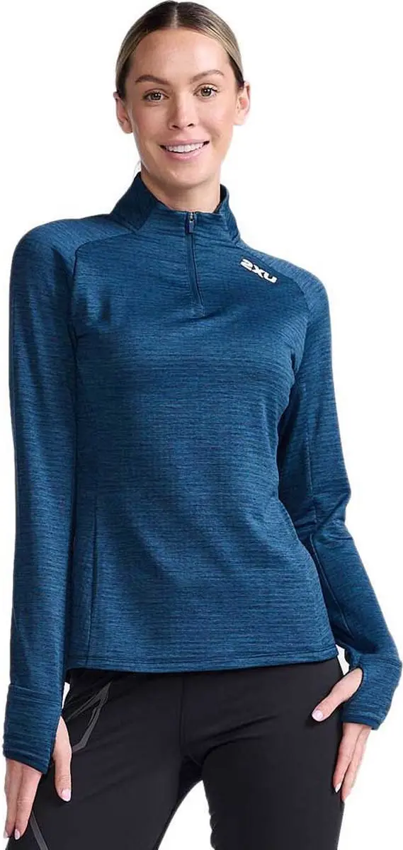 2XU Ignition Halfrits Lange Mouw T-shirt Dames