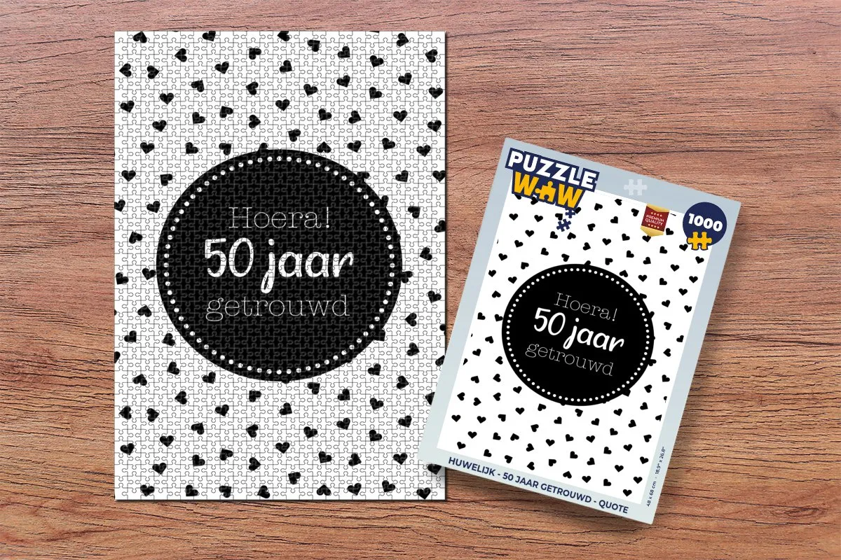 PuzzleWow Hoera! 50 Jaar Getrouwd Legpuzzel 1000 Stuks - Multicolor