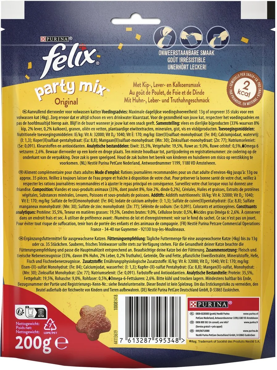 Felix Partymix Original Kattensnack 200g