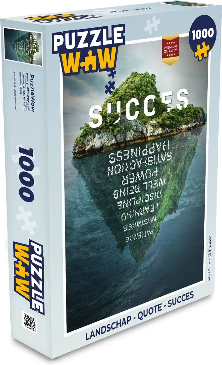 PuzzleWow Landschap Quote Succes Legpuzzel 1000 Stuks