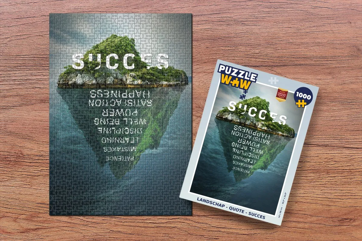 PuzzleWow Landschap Quote Succes Legpuzzel 1000 Stuks - Multicolor