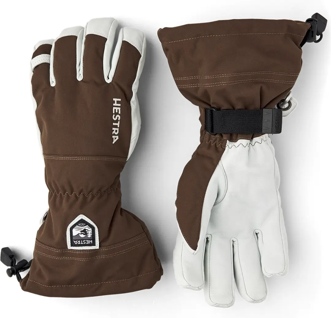 HESTRA ARMY LEATHER HELI SKI 5 finger Espresso -11