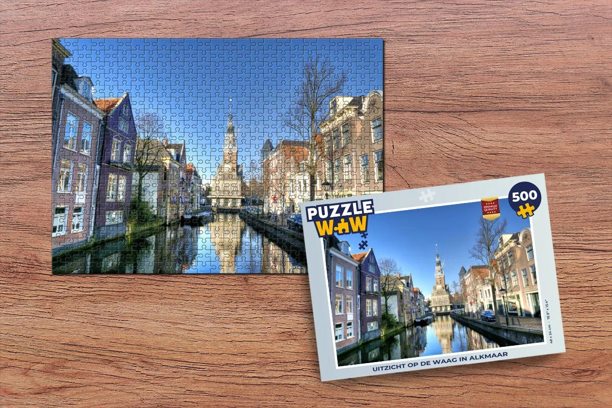 PuzzleWow Alkmaar Uitzicht Gracht Legpuzzel 500 Stuks - Multicolor